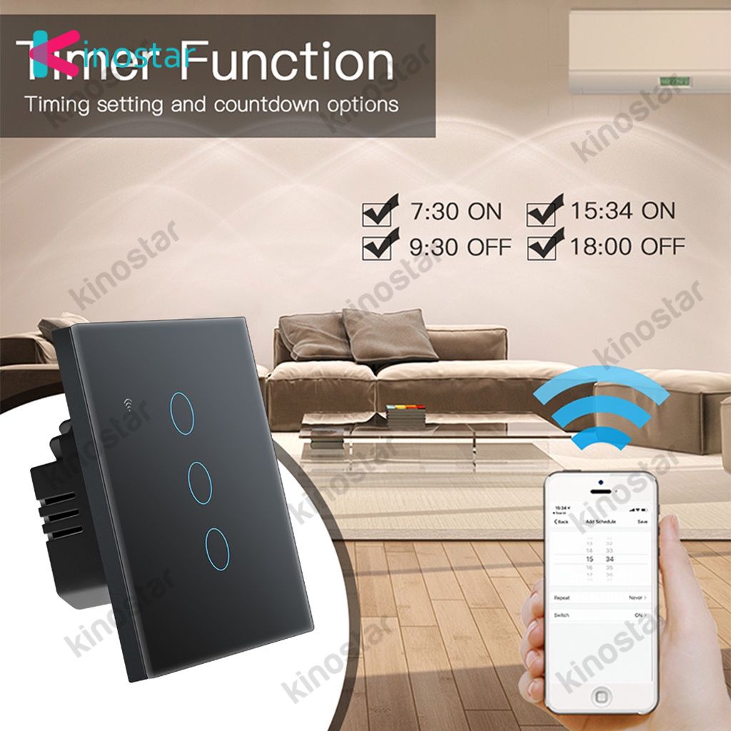 Tuya Thông Minh Chuyển Đổi 10A 1/2/3/4way Wifi Thông Minh Cảm Ứng Ánh Sáng cuộc sống APP Điều Khiển Từ Xa Làm Việc với Alexa Google Home EU
