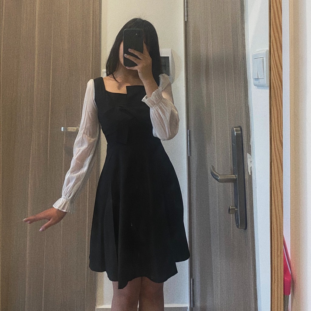 (SẴN) Đầm/váy dự tiệc Lolita tay lưới sang chảnh hách eo (Ảnh Thật) | BigBuy360 - bigbuy360.vn