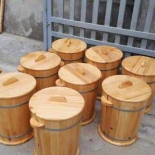 Thùng gỗ đựng gạo