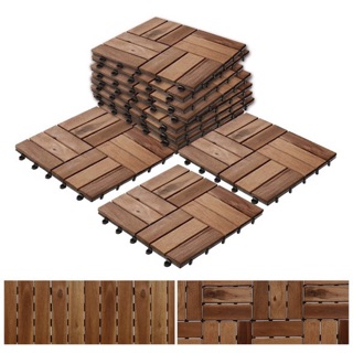 [EDEN] Ván sàn gỗ tự nhiên vỉ nhựa EDEN CLICK-ON tự lắp ráp ngoài trời IKEA, lót sàn ban công, sân thượng