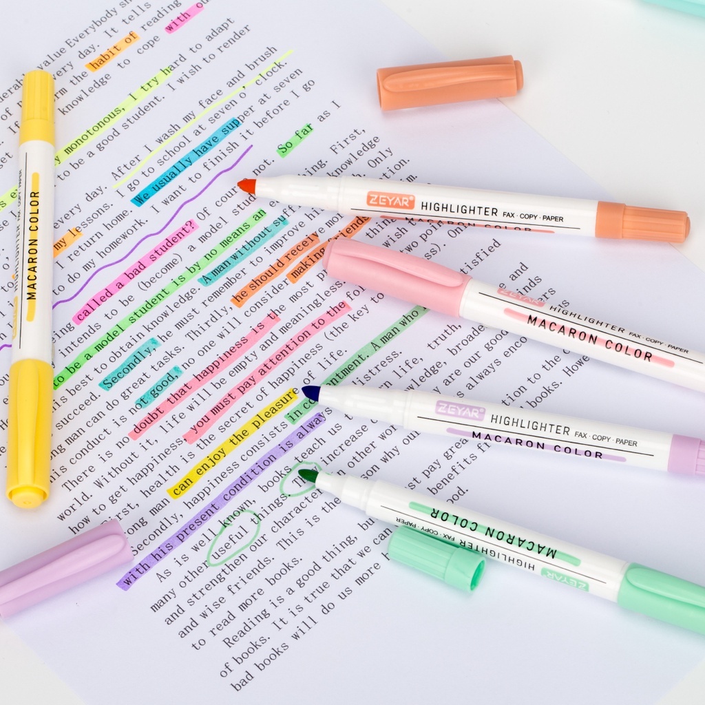 Bút dạ quang 6 màu dễ thương độc đáo