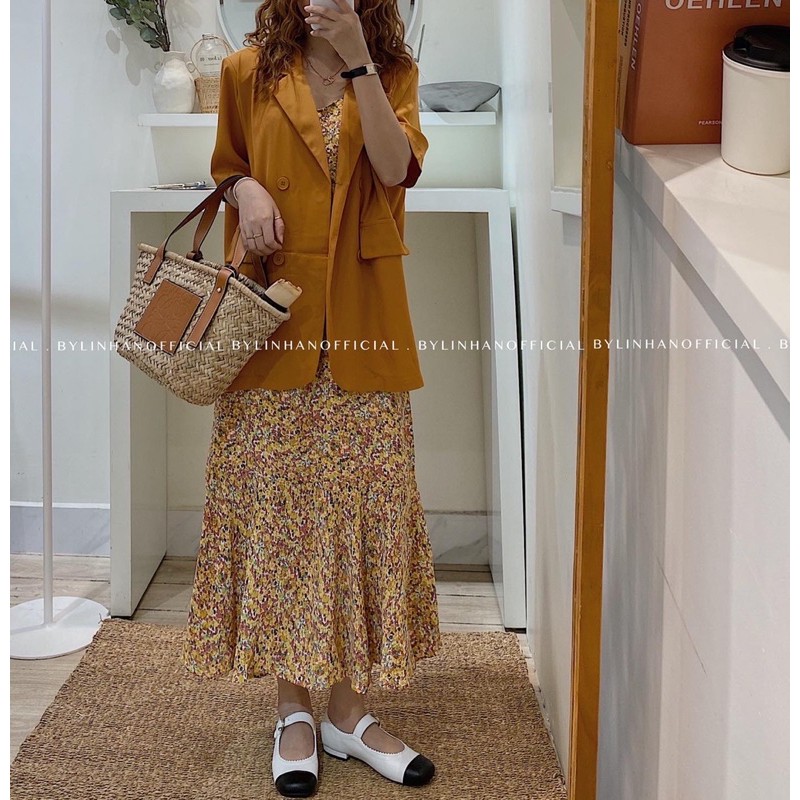 Set váy hoa nhí + blazer (8608)