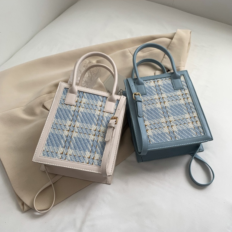 Túi đeo chéo IELGY cỡ lớn kẻ sọc caro cổ điển thời trang cho nữ