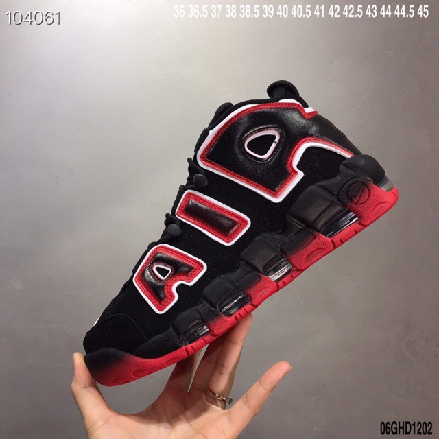 Giày nam nữ Nike Air More Uptempo 96 black red