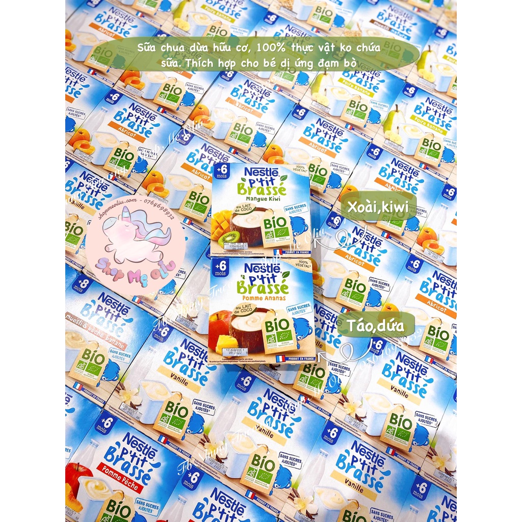 Sữa chua dừa hữu cơ Nestle 100% thực vật cho bé từ 6 tháng tuổi (thích hợp cho bé dị ứng đạm bò)