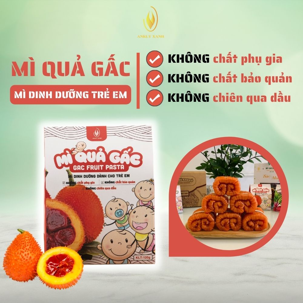 Mì Ăn Dặm Cho Bé Quả Gấc, Mì Dinh Dưỡng Trẻ Em Rau Củ Hữu Cơ Organic Bổ Sung Chất Sơ Tốt Cho Tiêu Hóa