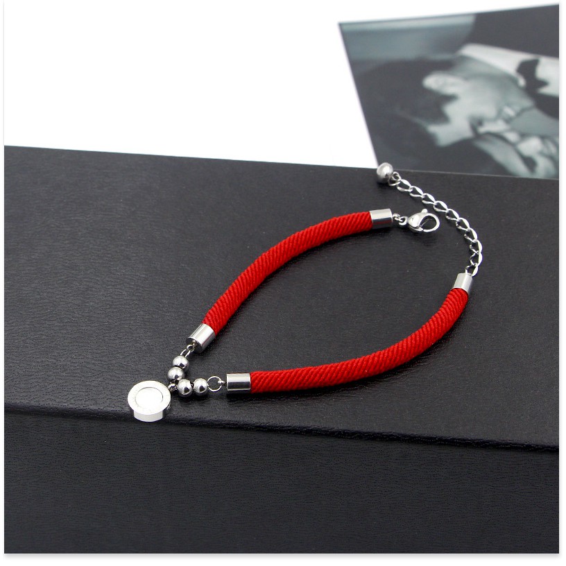 Vòng tay lắc tay nữ titan chỉ đỏ la mã S1-201-2 - CAM KẾT KHÔNG GỈ, KHÔNG BAY MÀU - BẢO HÀNH 12 THÁNG