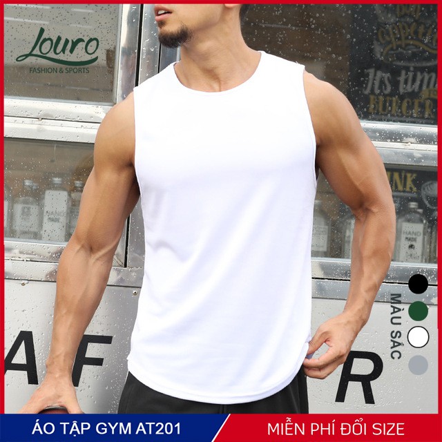 Áo ba lỗ nam tập gym basic, kiểu áo tanktop nam sát nách cực đẹp, chất liệu thun lạnh cotton co giãn 4 chiều - AT200