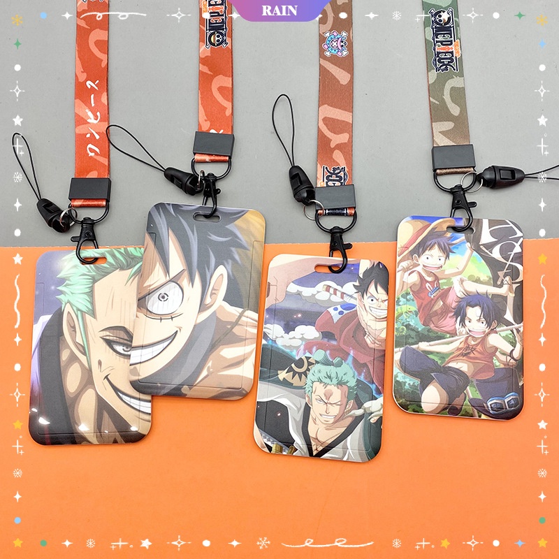 Bao Da Đựng Thẻ Gắn Dây Đeo Cổ In Hình Nhân Vật Hoạt Hình One Piece Luffy Roronoa Zoro Portgas·D· Ace
