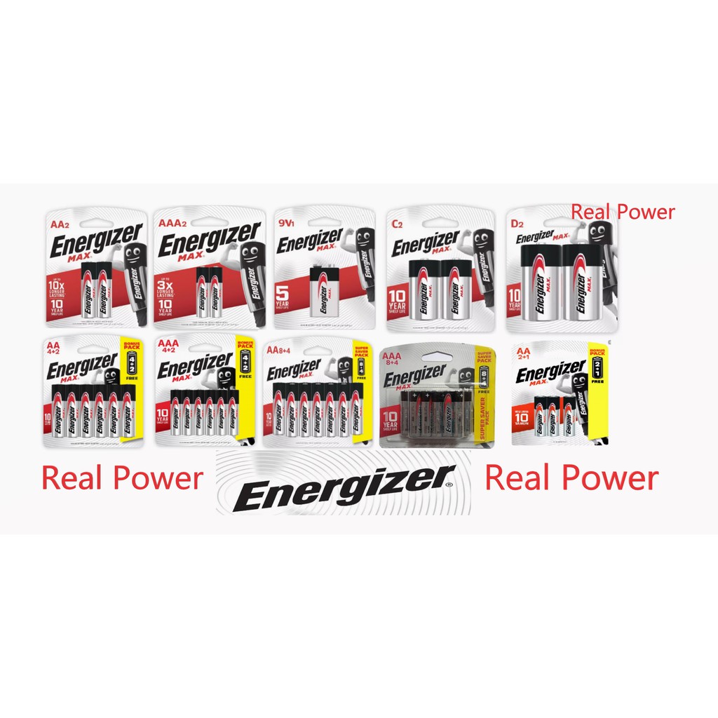 Pin Energizer Max AA / AAA / AAAA / C / D / 9V Alkaline