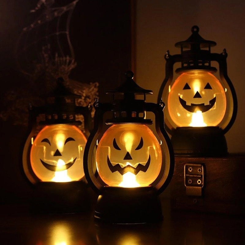 Đèn LED Trang Trí Halloween Hình Bí Ngô / Ngọn Lửa / Đầu Lâu Độc Đáo