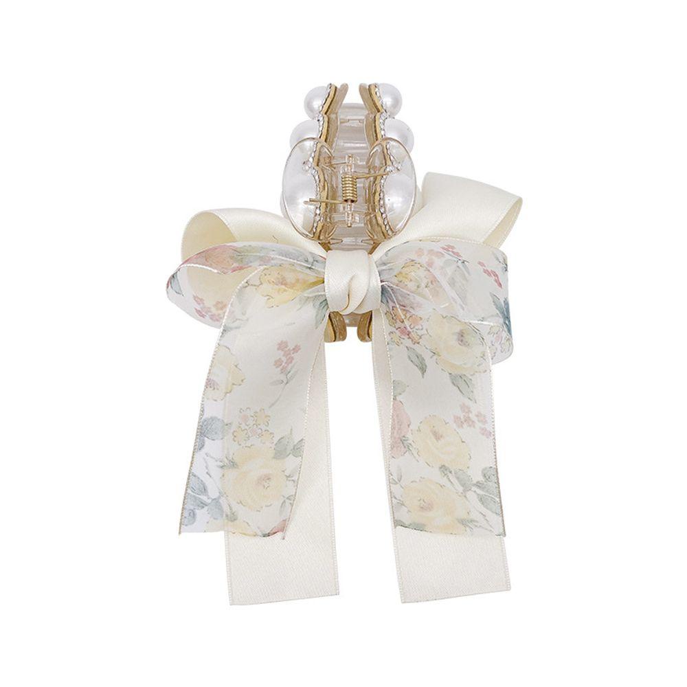 Kẹp Tóc Hai Lớp Họa Tiết Hoa Thanh Lịch Phong Cách Hàn Quốc Cho Nữ Giá Đỡ