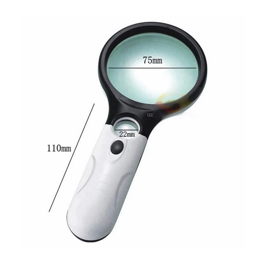 Kính lúp cầm tay có Led Magnifier siêu sáng size to, Zoom loại tốt nhất x10lần