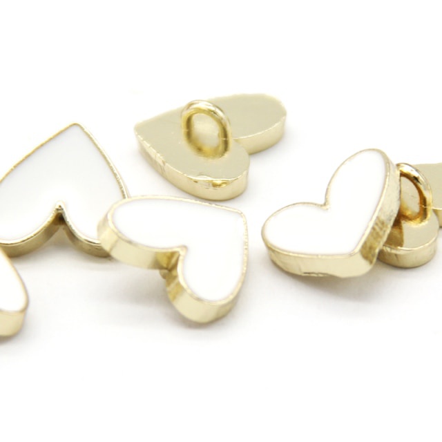 Set 5 nút áo kim loại hình trái tim mini DIY