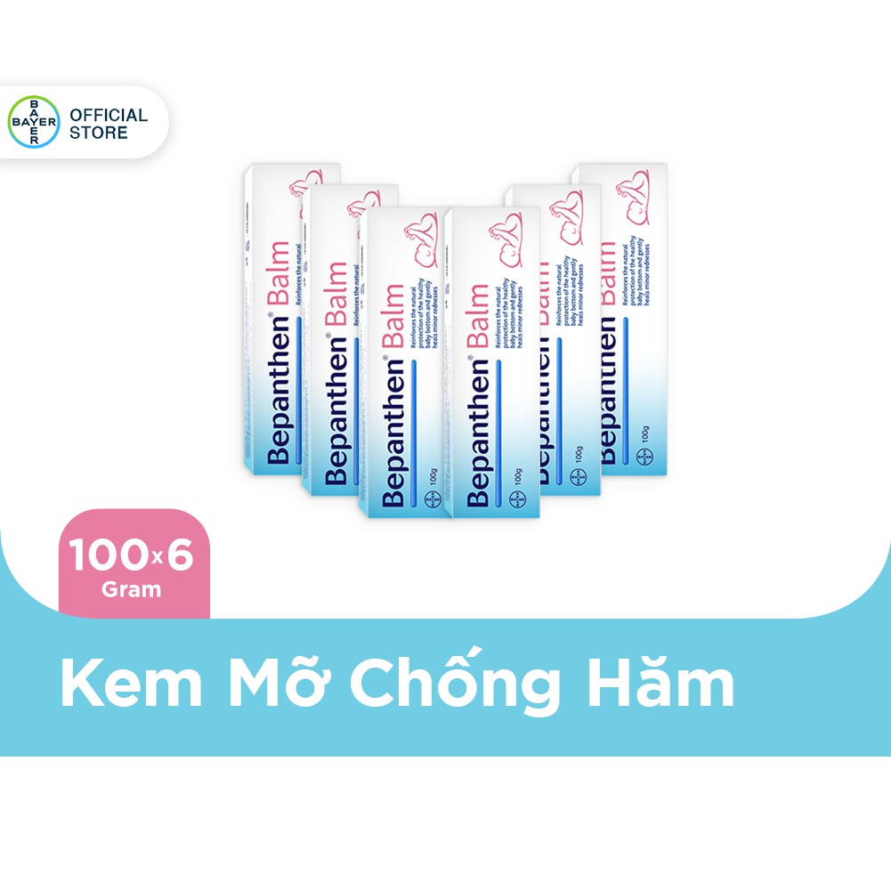 Combo 6 Kem chống hăm Bepanthen Balm dạng kem mỡ 100g/tuýp