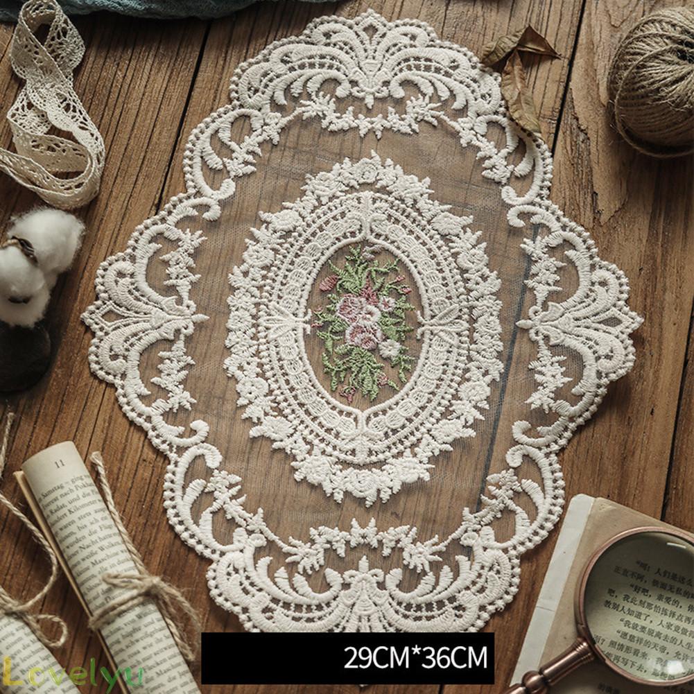 【LOVELYU】Vintage Embroidered Lace Tablecloth Dining Table Runner Cover Wedding Home Decor【Good Quality】