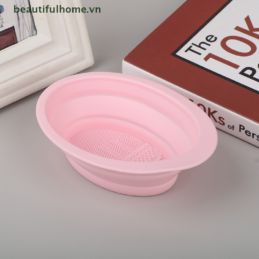 Dụng Cụ Vệ Sinh Cọ Trang Điểm Bằng Silicone Gấp Gọn Tiện Lợi