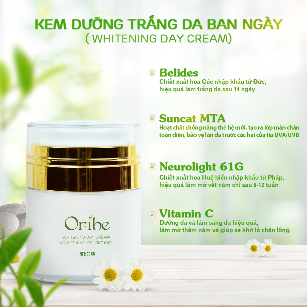 Bộ Đôi Sản Phẩm Dưỡng Trắng Da Ngày Và Đêm Oribe - Giúp Dưỡng Ẩm, Trắng Da, Chống Lão Hóa, Mờ Nám