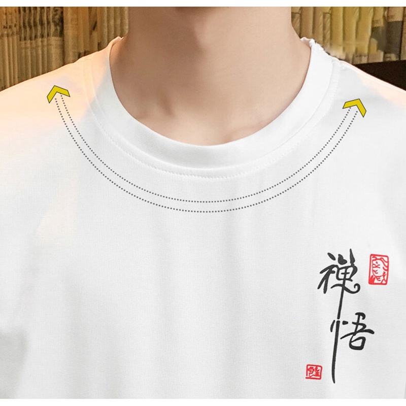 Áo Thun Ngắn Tay Cổ Tròn Dáng Rộng In Họa Tiết Cá Tính Cho Nam