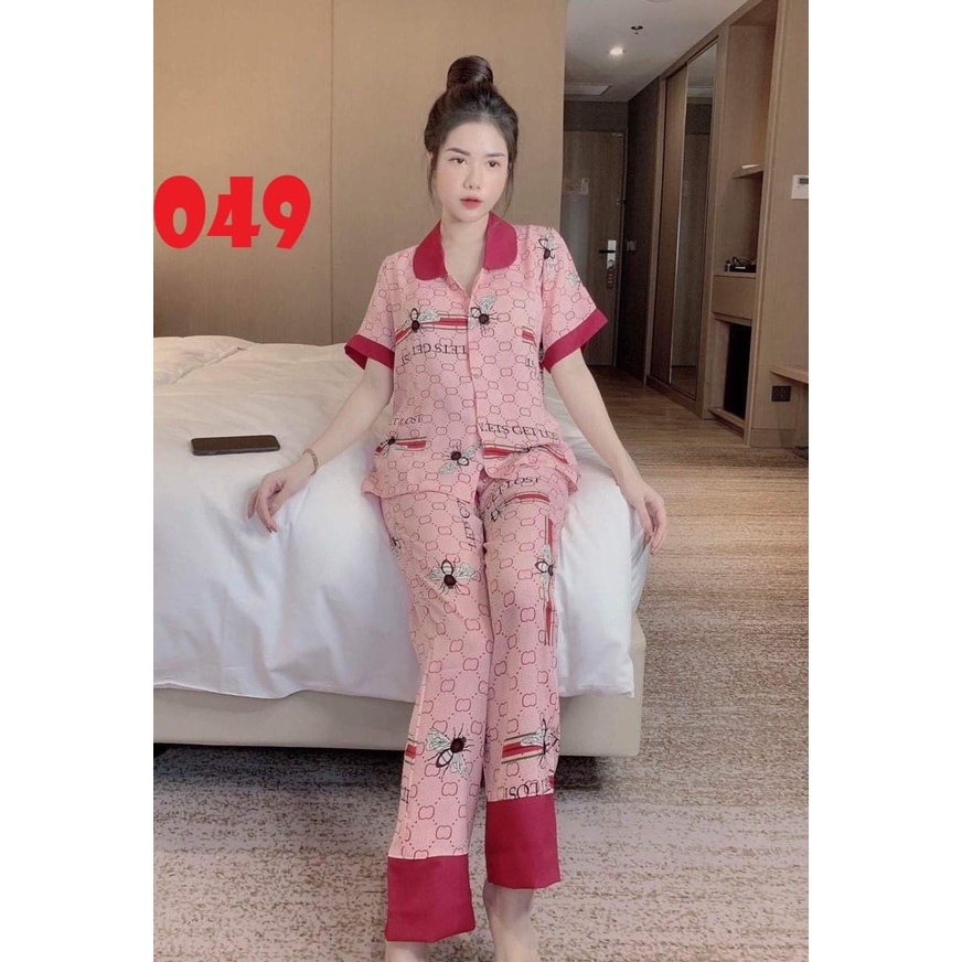Đồ bộ nữ pijama mặc nhà, bộ ngủ ngắn tay dễ thương chất kate mền
