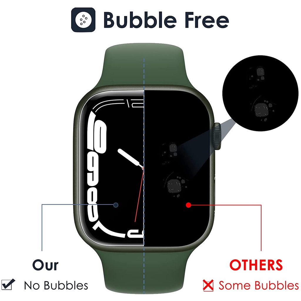 Miếng dán Hydrogel Film TPU bảo vệ màn hình chống bám vân tay cho Apple Watch Series 7 41mm 45mm