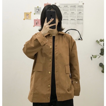 Áo Khoác Kaki Yun màu BE / ĐEN ❤️ Nam Nữ Unisex 3 Màu
