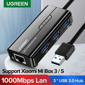 Bộ chuyển USB 3.0 to LAN Gigabit + 3 Hub USB 3.0 Ugreen 20265 CR103 Chính Hãng Cao Cấp