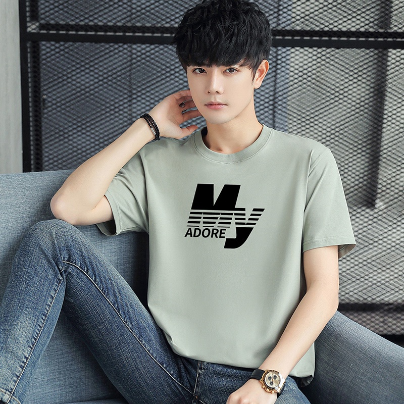 Áo Thun Nam Tay Ngắn Cổ Tròn Có In Hình Thời Trang Cao Cấp Size S-6Xl