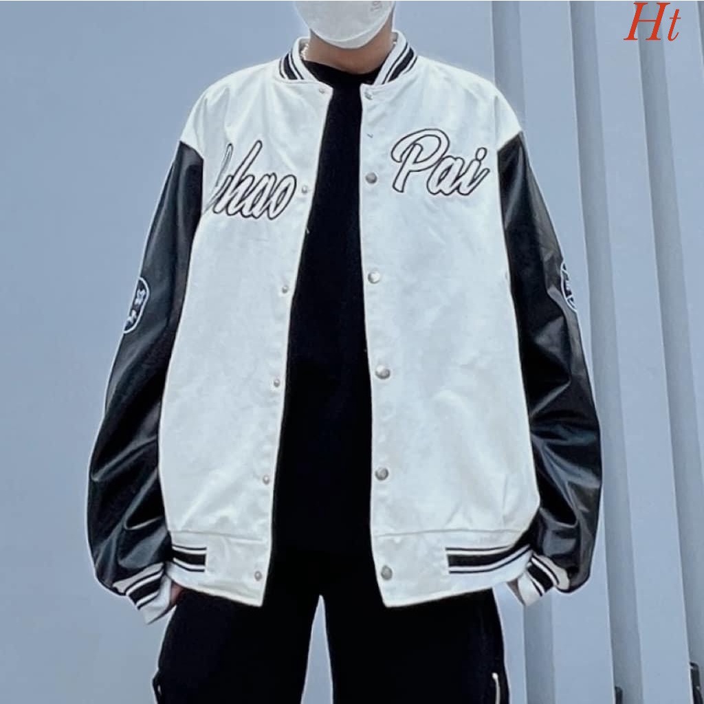 Áo Khoác  Bomber  gió phối Chaopai. Áo khoác Nam Nữ Đử size siêu hót