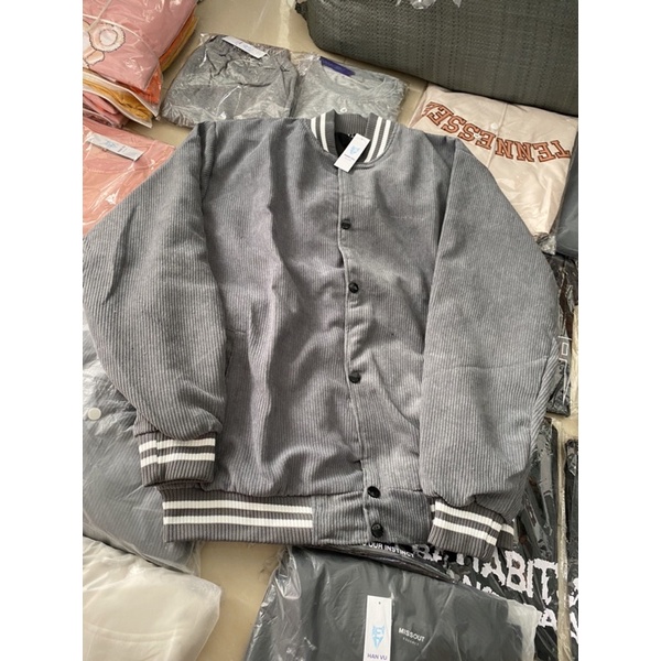 Áo Boomber nhung lót dù đơn giản nam/ nữ kèm ảnh thật tại shop