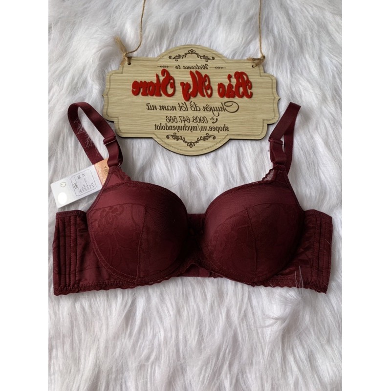 Áo Lót Ren Lovely Mút Kép Mỏng Bảng Lưng To 4 Móc Cài Size