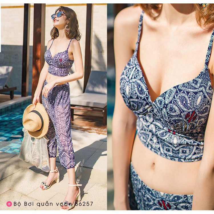 Bikini 2 mảnh quần voan  đan dây lưng CỰC XINH mã 86257 | BigBuy360 - bigbuy360.vn