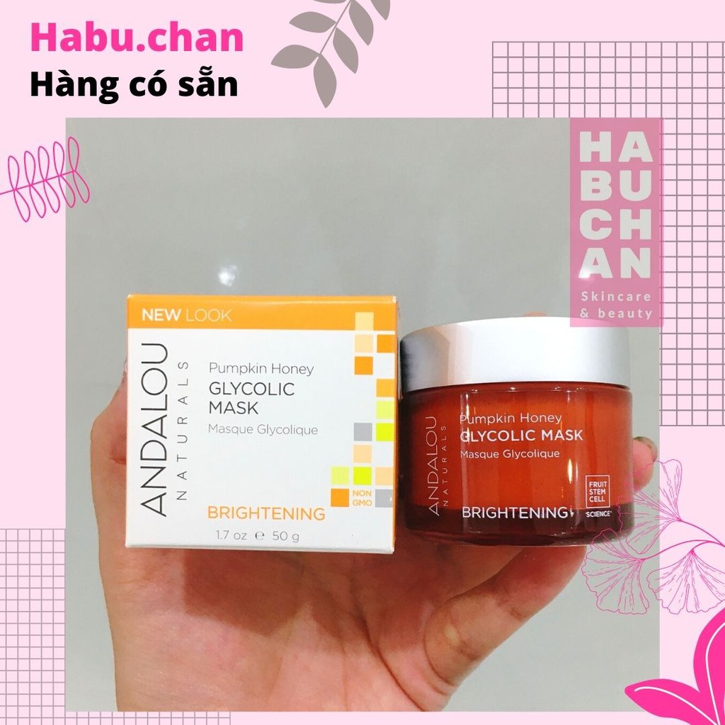 Mặt nạ dưỡng trắng, sạch mụn ẩn Pumpkin Honey Glycolic Andalou 50ml