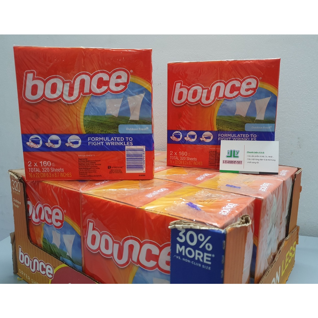 Giấy Thơm Quần Áo Bounce Renewing Freshness Của Mỹ hộp 160 tờ