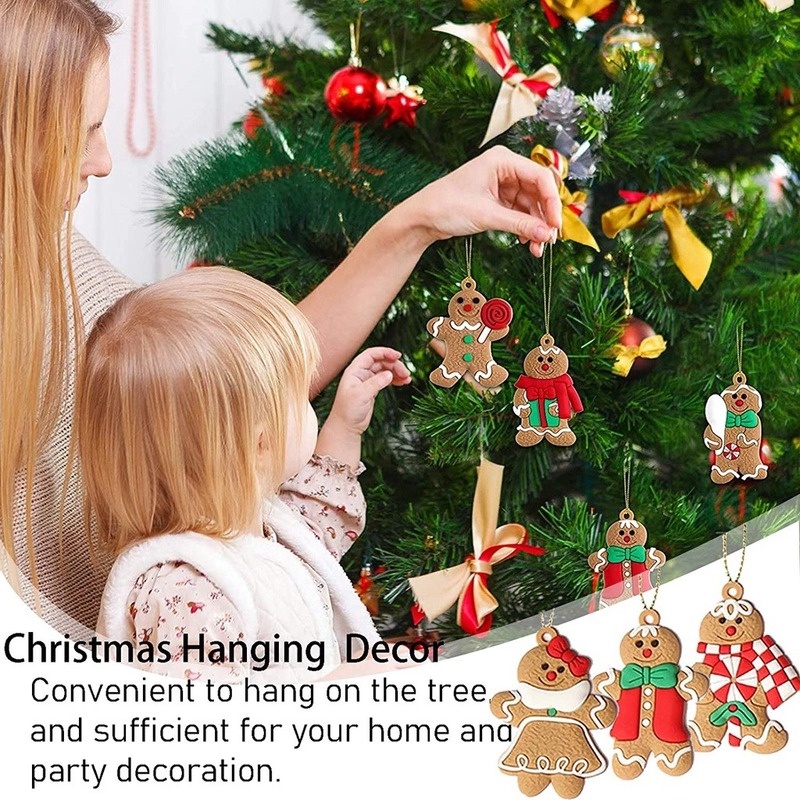 Búp Bê Người Bánh Gừng Bằng Cao Su Trang Trí Giáng Sinh DIY