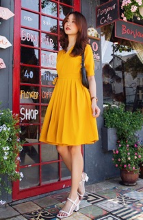 Đầm đắp chéo xếp li - kimo dress