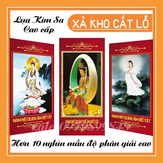 Tranh Phật Kim Sa Quán Thế Âm Bồ Tát 40x80cm
