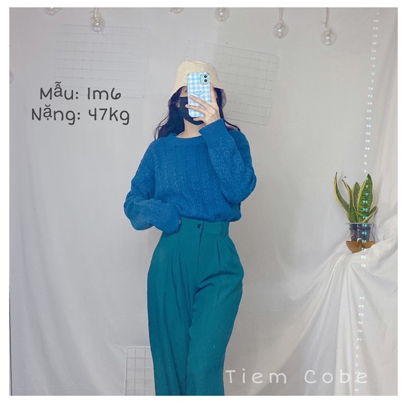 ÁO LEN VẶN THỪNG MÀU XANH DƯƠNG