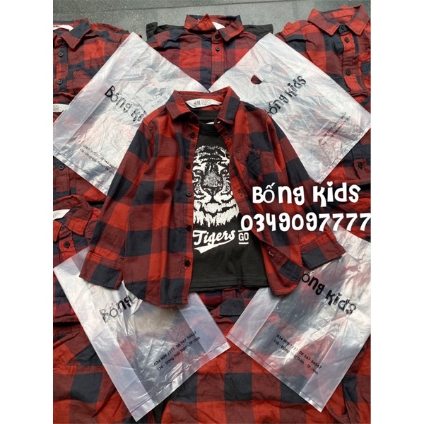 Set 2 Áo Bé Trai Sơ Mi Kèm Áo Thun Hô Đỏ/Đen HaM