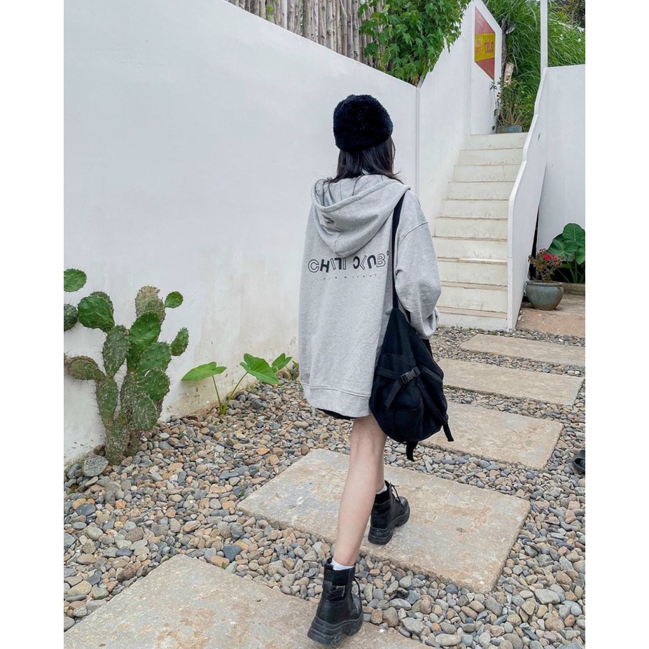 ÁO KHOÁC VẢI NỈ NỮ MÀU ĐEN DÀY MỊN , ÁO HOODIE NỮ MŨ TRÙM NÓN LÓT CÙNG MÀU CHILI CLUB