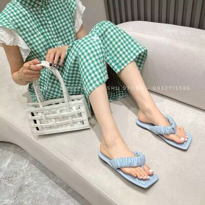 DÉP KẸP QUAI NHÚNG MŨI VUÔNG MẪU MỚI SHU STORE - DÉP KẸP NỮ THỜI TRANG XINH XẮN