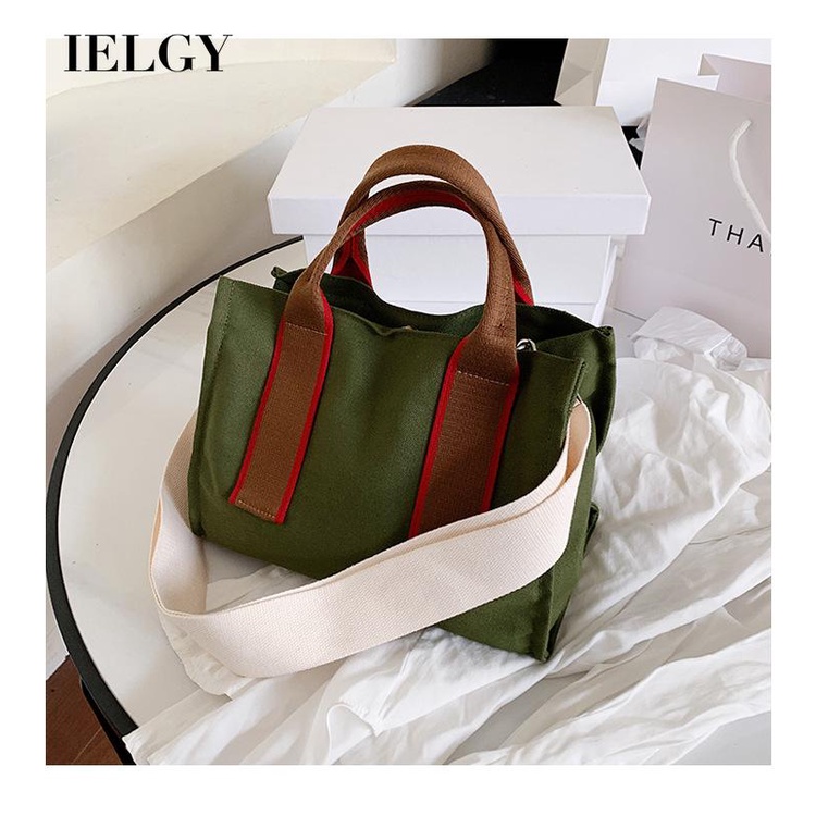 Túi đeo vai vải canvas cỡ lớn phong cách Hàn Quốc cho nữ