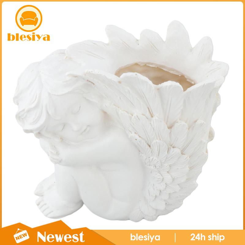 [Blesiya] Bình Hoa Điêu Khắc Thủ Công Hình Thiên Thần Phong Cách Vintage Trang Trí Nhà Cửa