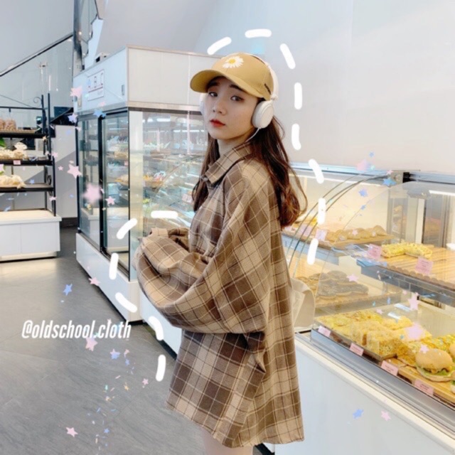 [ Mã WASTAPR giảm 10K đơn 50K] Áo sơ mi kẻ dài tay vintage dáng thụng | BigBuy360 - bigbuy360.vn