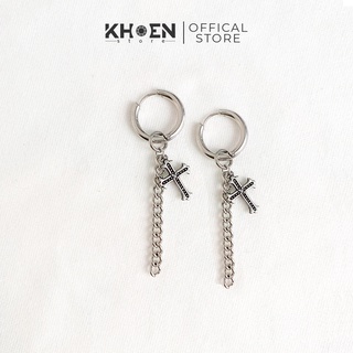 (1 Chiếc) Khuyên Thánh giá đính đá nhỏ dây xích