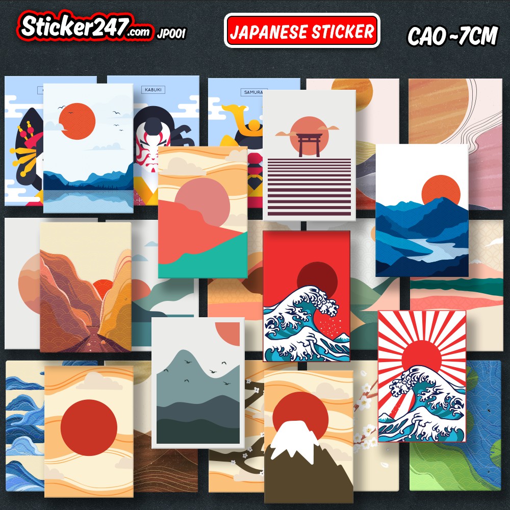 Sticker Japanese Nhật Bản 𝑭𝒓𝒆𝒆𝒔𝒉𝒊𝒑 vintage, chống nước, decal dán laptop, ipad, mũ bảo hiểm,vali, đàn, ipad  ▪️ TRA07