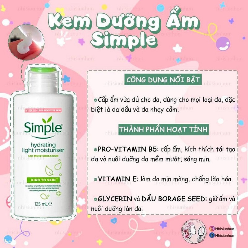 [HÀNG CHÍNH HÃNG] Kem Dưỡng Ẩm Simple Kind To Skin Hydrating Light Moisturiser_Dưỡng Da Mướt Mịn_Tự Tin Khoe Sắc | BigBuy360 - bigbuy360.vn