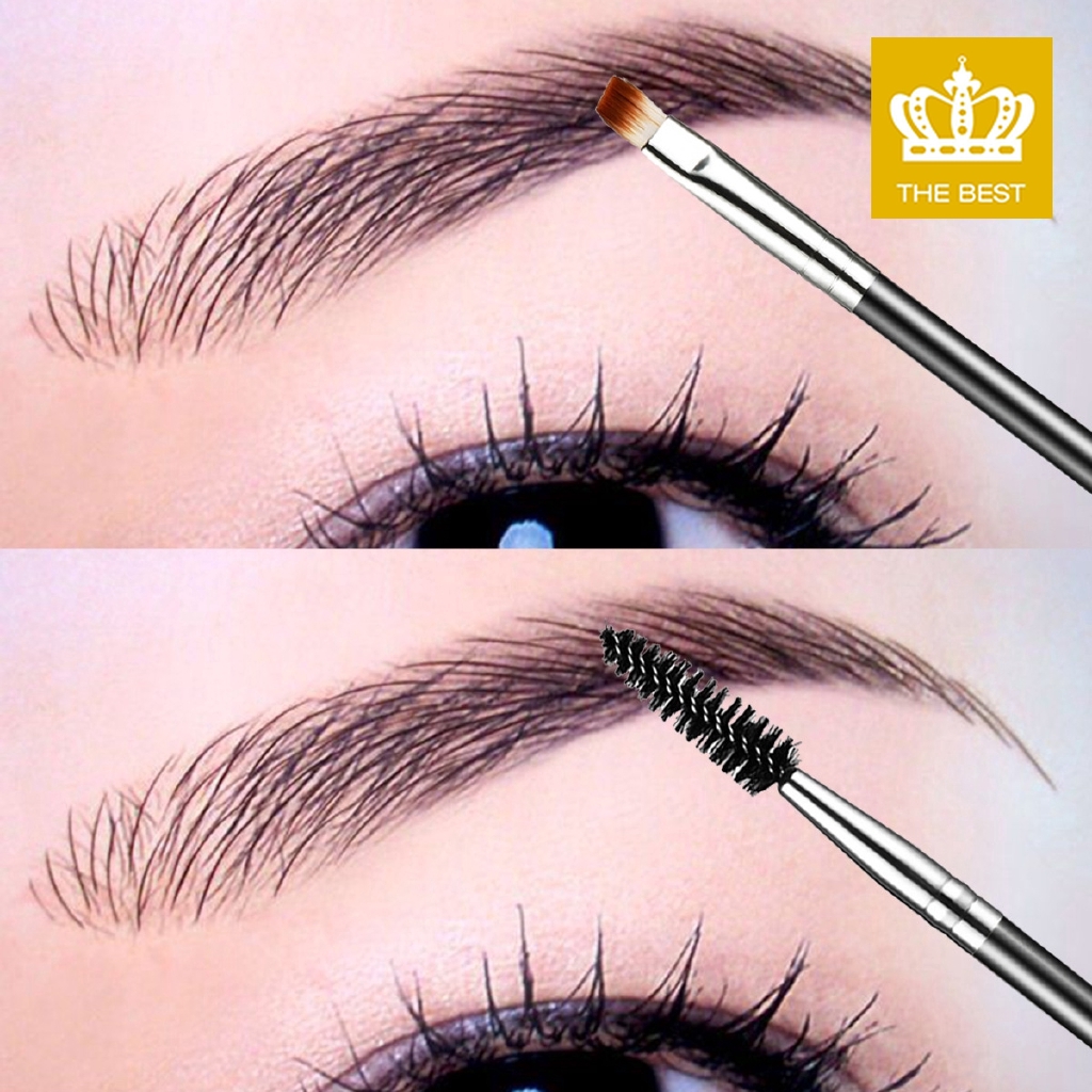 [Hàng mới về] Bộ cọ trang điểm chân mày + cọ chải lông mi chuyên dụng