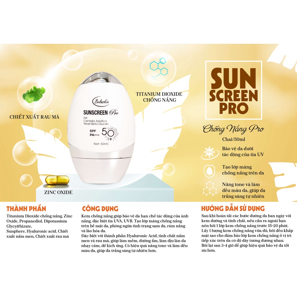 KEM CHỐNG NẮNG - SUNSCREEN PRO - BELASKIN
