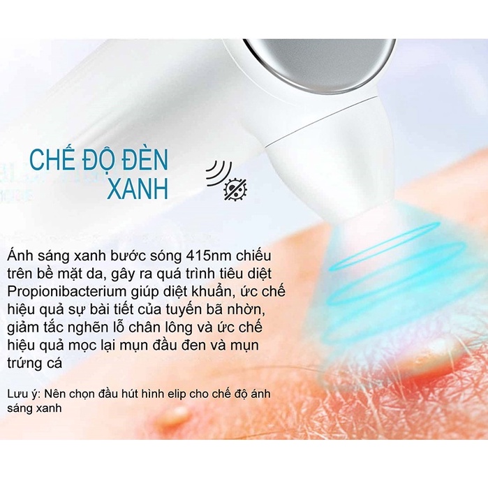 Máy hút mụn soi da 4 in 1 cao cấp, mở mụn ,soi da , hút mụn , tiệt trùng, kết nối APP NanoTime F31